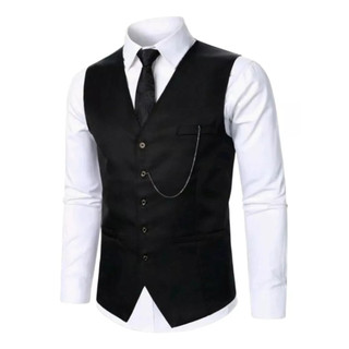 Colete Social Masculino Slim P/ Ternos C Ajuste e 5 Botões - Envio Imediato
