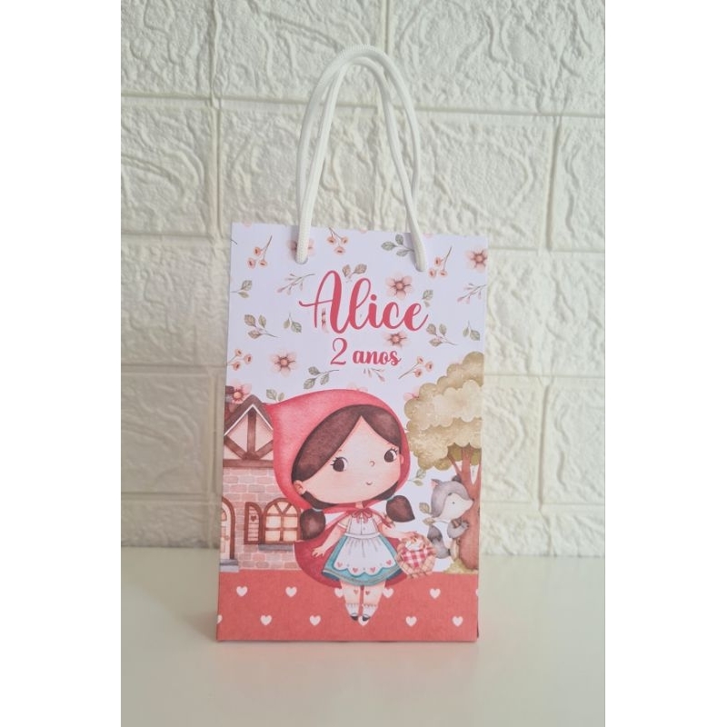 PEGUE E MONTE Sacolinha Chapéuzinho Vermelho | Lembrancinha de Aniversário Infantil | Sacolinha Personalizada