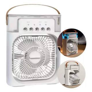 Refrigerador ventilador Climatizador Portátil 3 em 1 Umidificador, LED e 3 Velocidades em Oferta na Shopee