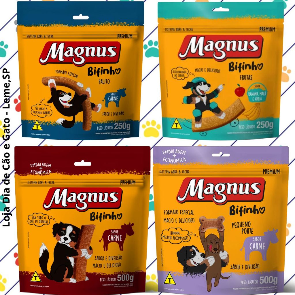 Bifinho Magnus 500g Ou 250g Petiscos Cachorros Pet