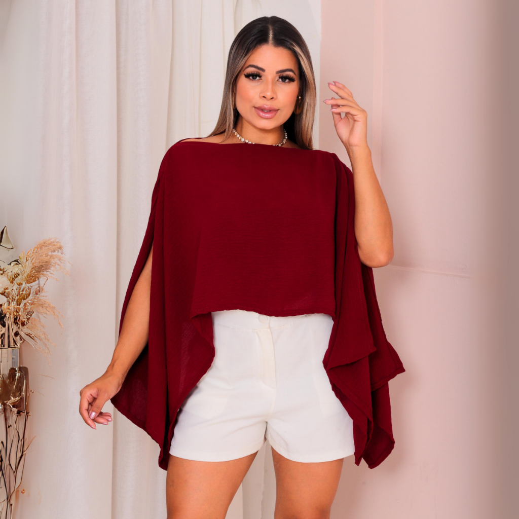 Blusa Bata Feminina Capa Estilo Boho Multi Formas Da Moda em Oferta na Shopee