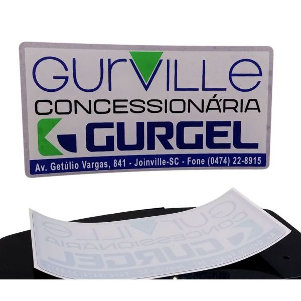 ADESIVO CONCESSIONÁRIA GURGEL GURVILLE VEÍCULOS / ADESIVO DECORATIVO DE ÉPOCA