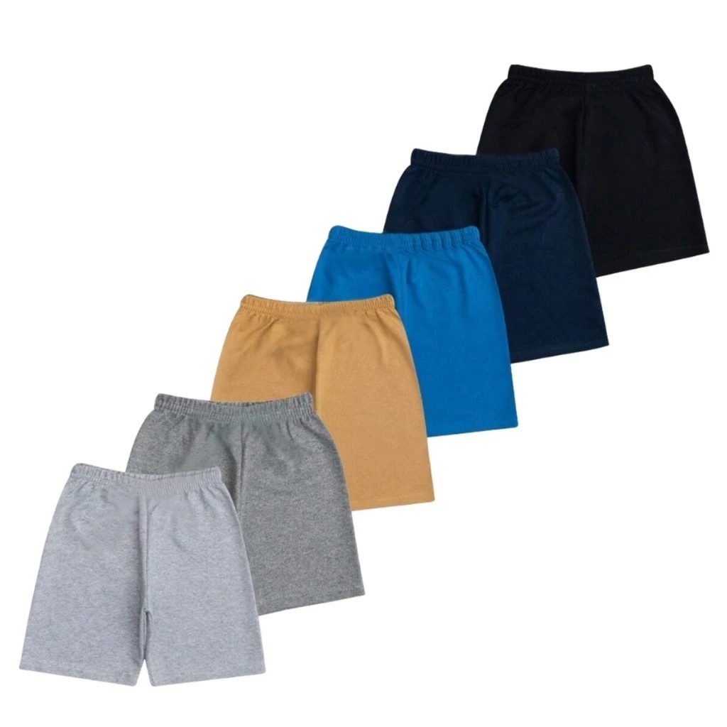 Kit Bermuda Moletinho Infantil Menino em Algodão