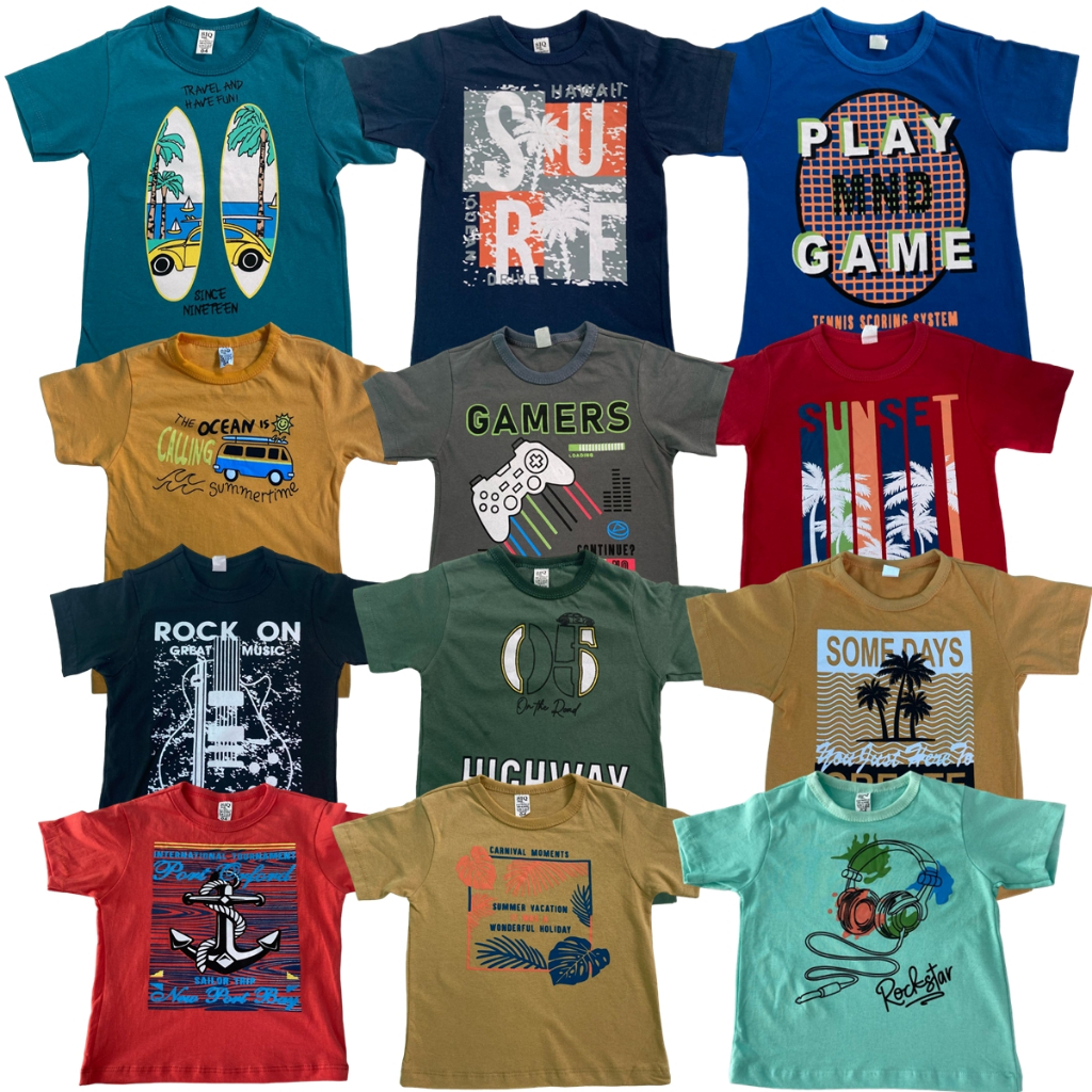 Kit 3 Camisetas Manga Curta Estampado Desenho Infantil Menino Kids Sortidos Verão Masculino Básico