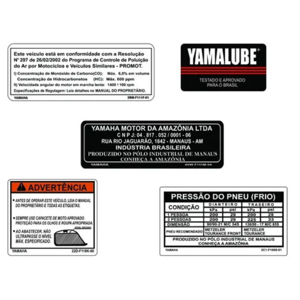 Adesivos Yamaha XT 660 "meiota" Compatível