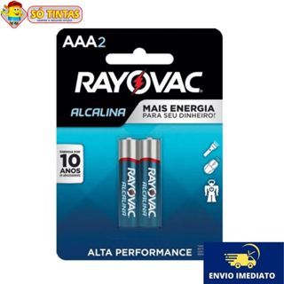 Pilhas Alcalinas Rayovac Tamanho AAA2 - Cartela com 2 em Oferta na Shopee