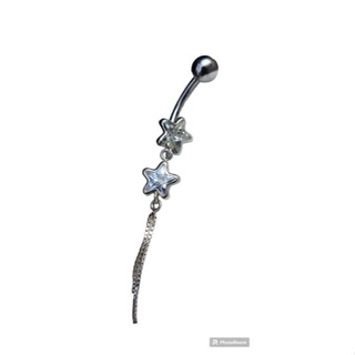 Piercing Umbigo Feminino Estrela de Prata 925 Legitíma com correntes Delicado Luxo em Oferta na Shopee