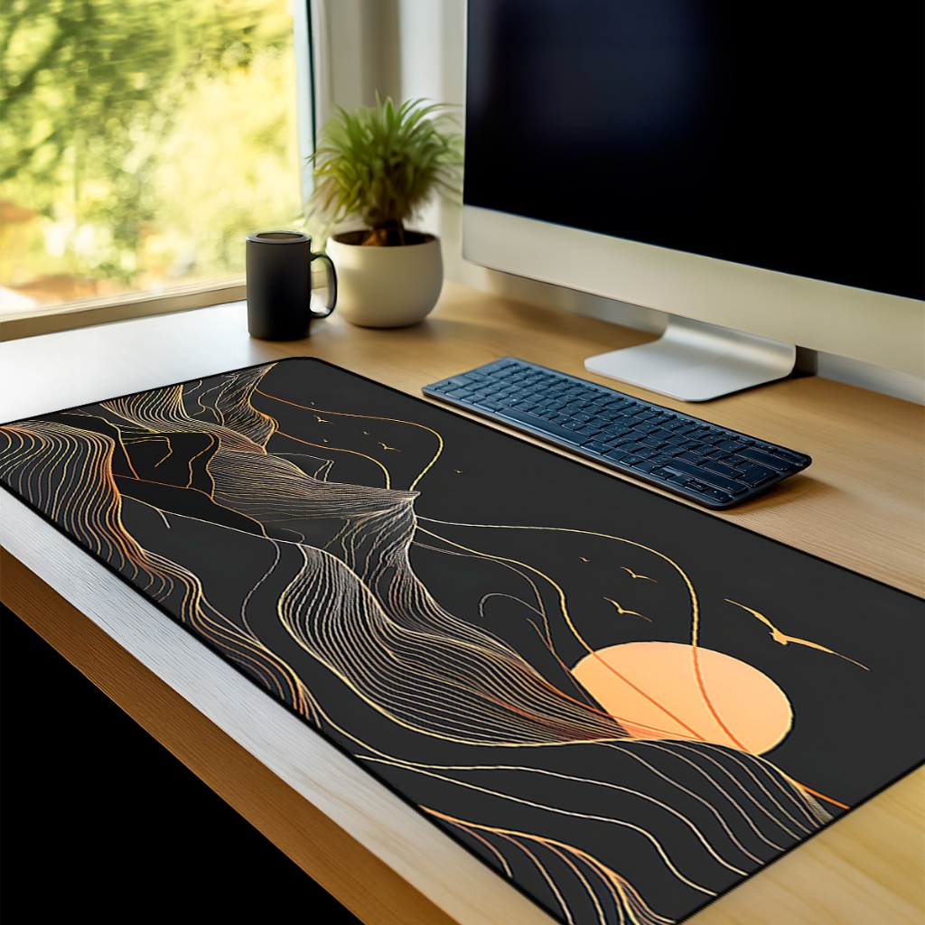 Mouse Pad Gamer Chinese  Antiderrapante Grande 70x35 80x35 90x40 90x50 cm borda costurada em Oferta na Shopee