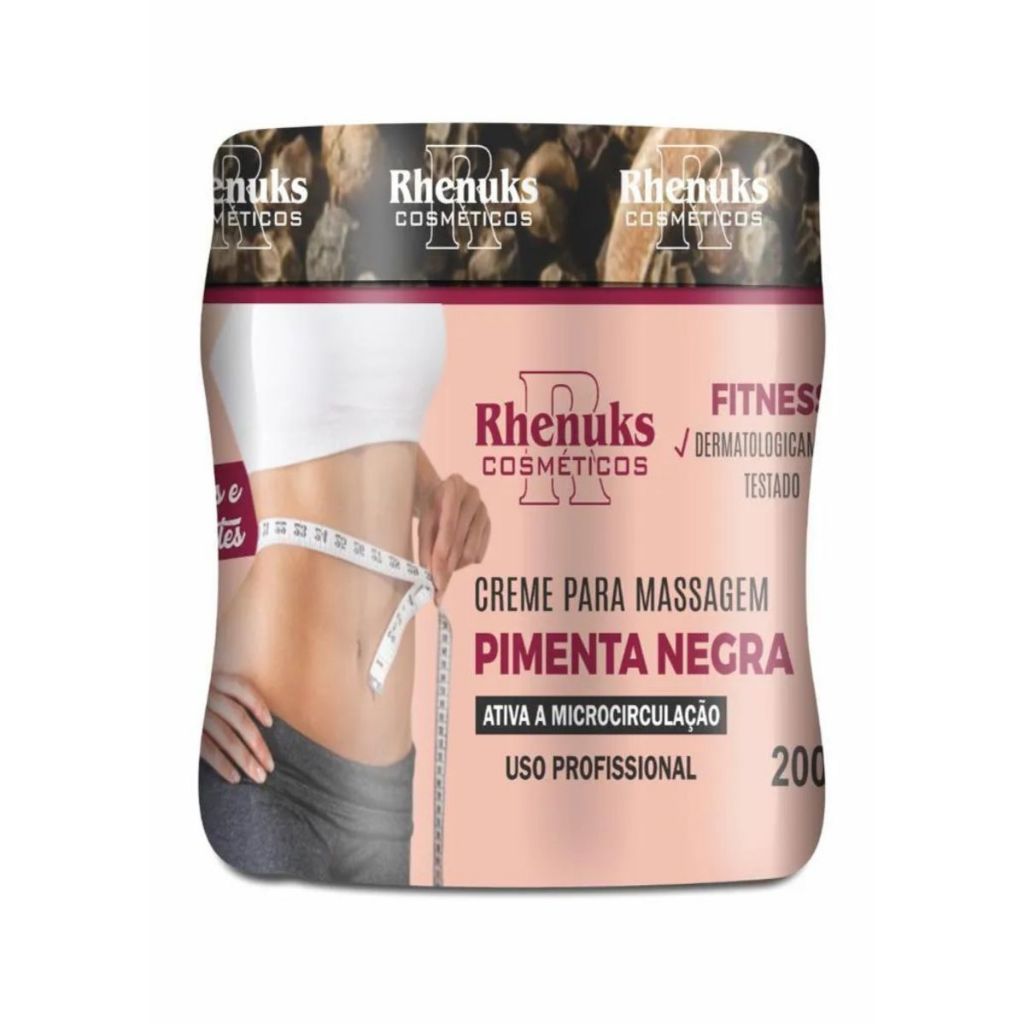 Creme Redutor de Medidas, Estrias e Celulite- Pimenta Negra Rhenuks 200g
