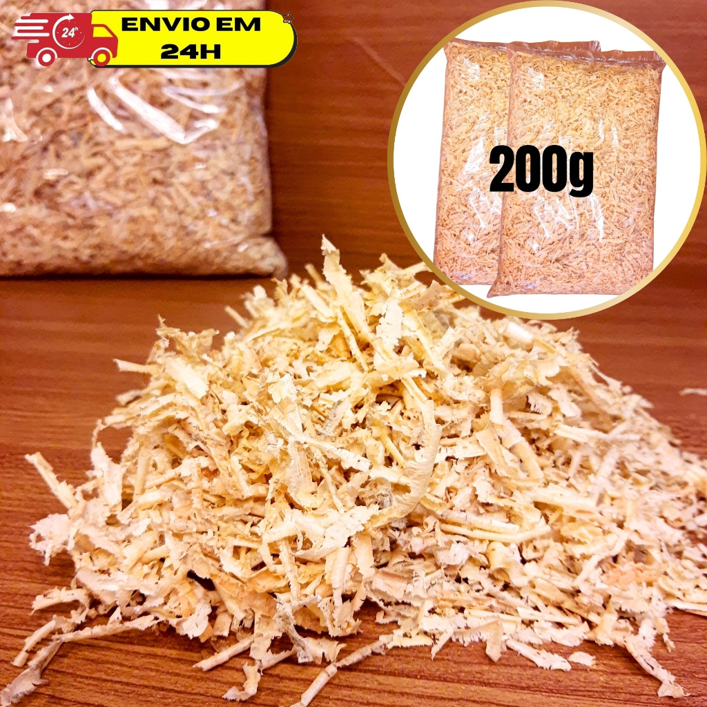 Serragem Madeira Hamster Seca Natural Roedores Composteira Galinheiro