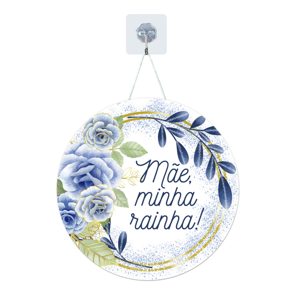 Placa Enfeite Porta Guirlanda Decorativa MDF Adesivado Dia das Mães Coração 25cm