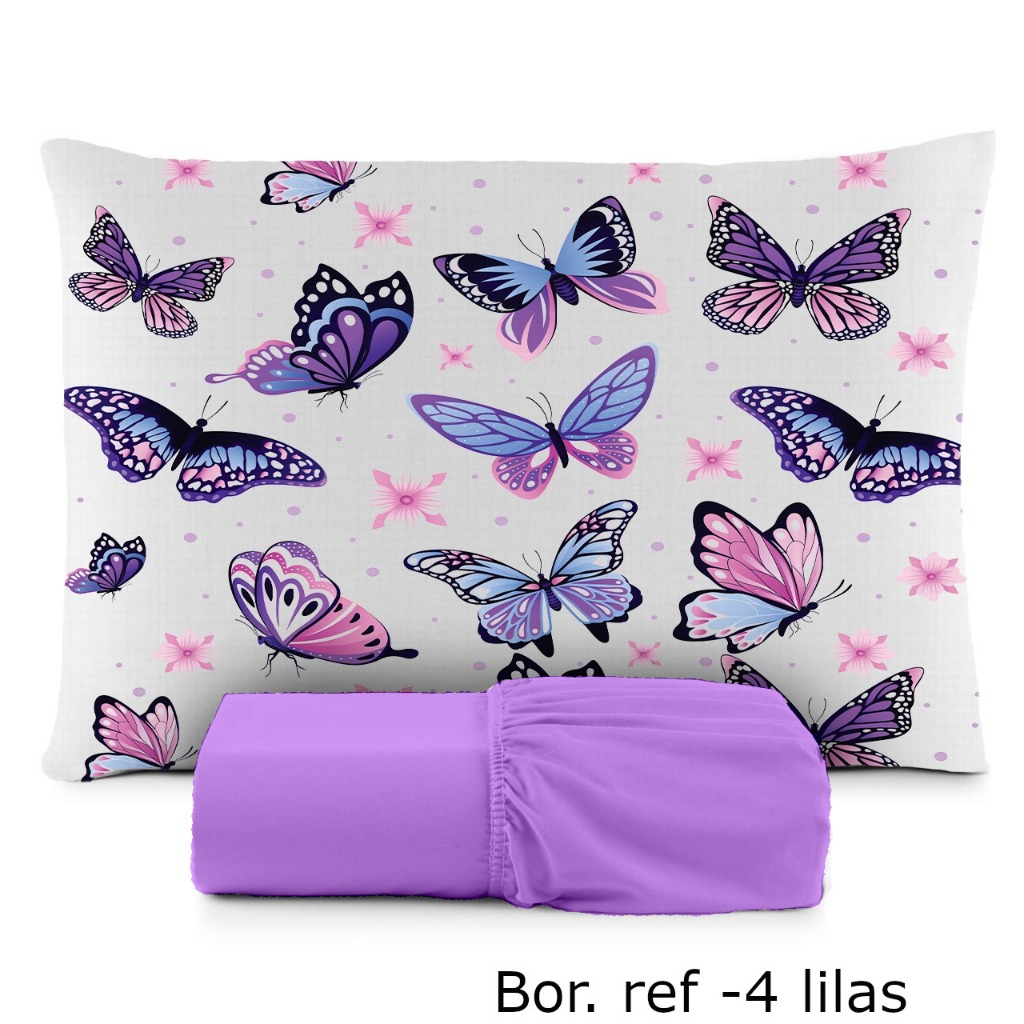 Jogo de Lençol Solteiro 2 pçs Estampa Borboleta em Oferta na Shopee