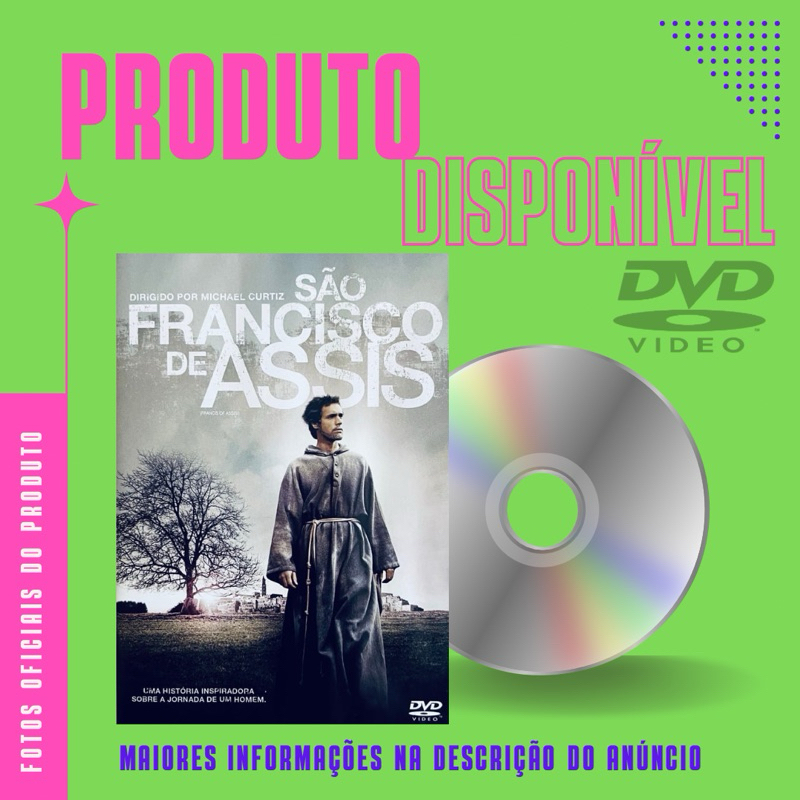DVD FILME SÃO FRANCISCO DE ASSIS - CAPA 1 - Com: Athene Seyler, Bradford Dillman, Dolores Hart