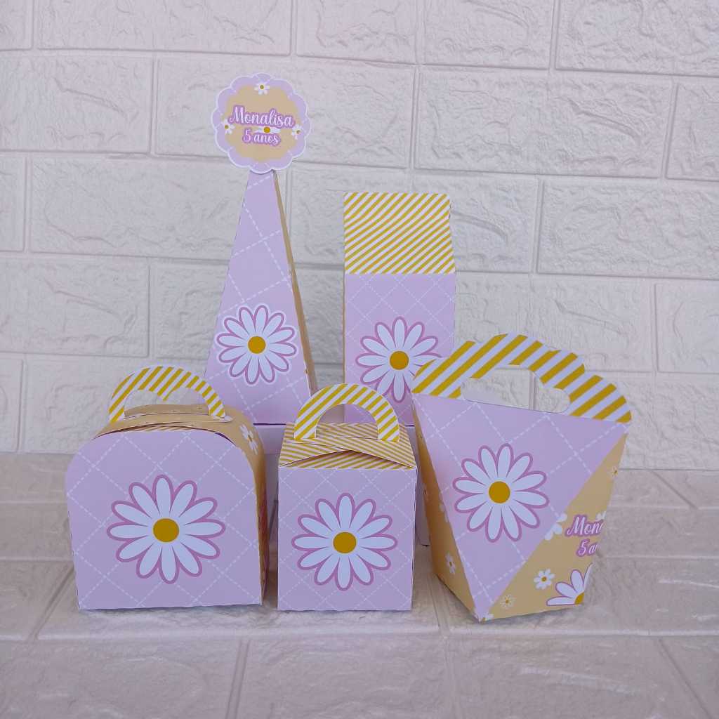 kit caixinhas personalizadas Margarida/ Mimos, Lembrancinhas, Caixinhas, Infantil, Kit festa, Aniversario, Decoração.