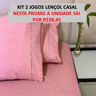 Kit 2 Jogo de Lençol Casal 400 Fios Roupa de Cama Casal Em Micropercal Ponto Palito em Oferta na Shopee