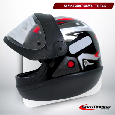 Capacete Moto San Marino Original Taurus Preto Automático