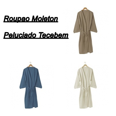 Roupão Tecebem Unissex Moletom Algodão Peluciado Inverno Tam M e G