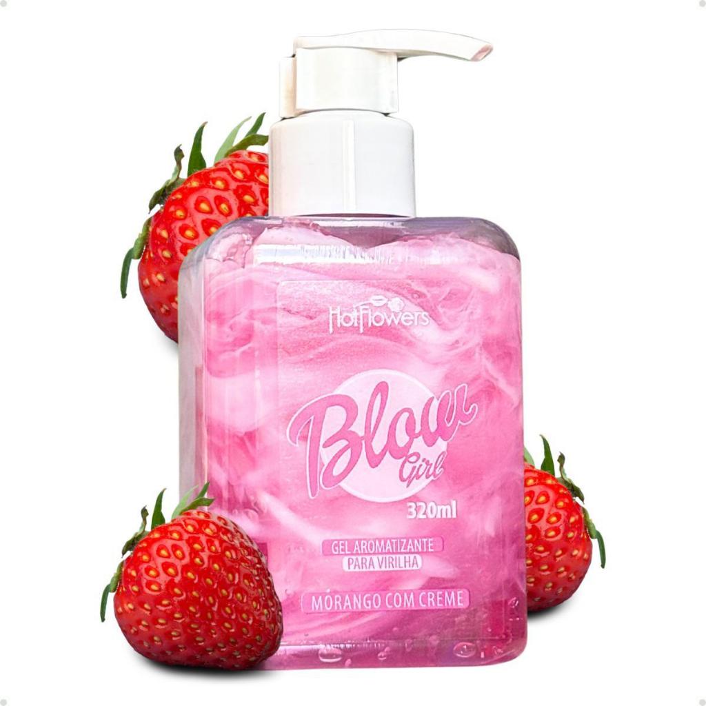 Blow Girl Gel Creme Aromatizante Beijável Hidratante Cuidado Virilha Feminina 320ml Hot Fl...