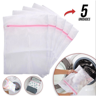Kit 5 Sacos Lavar Roupas Protetor Lingerie Roupa Íntima em Oferta na Shopee