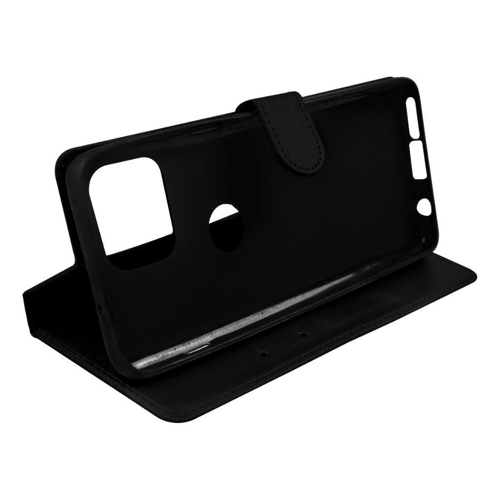 Capa Case Capinha Carteira Flip Cover Couro Sintético PRETA Para Motorola Moto G 5G Plus XT2075 tela 6.7 Cell in Power25