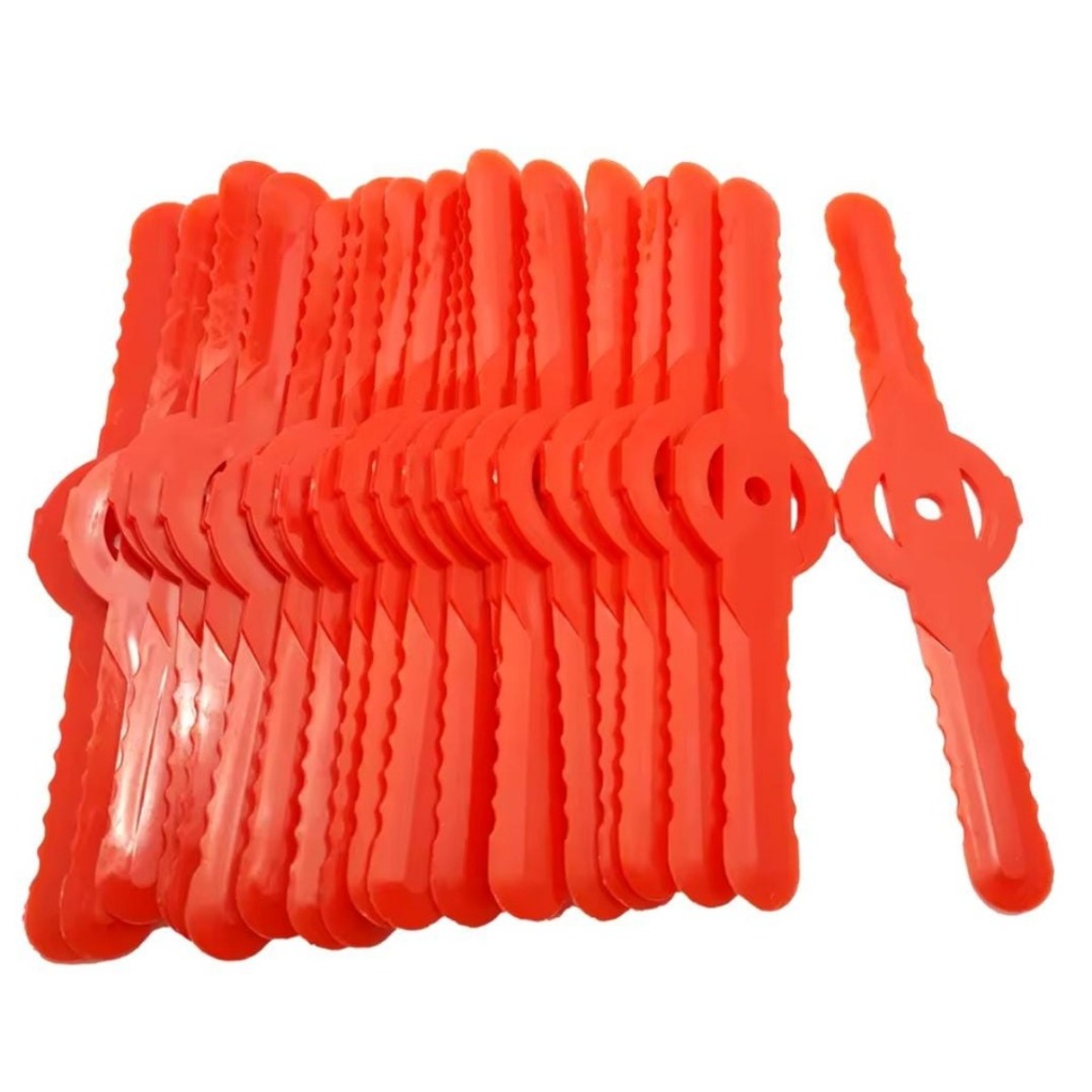 KIT 10 LÂMINAS PLASTICAS PARA ROÇADEIRA/MÁQUINA CORTAR GRAMA A BATERIA