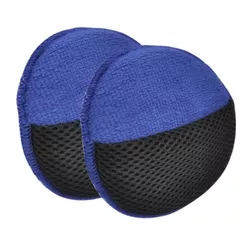 2 x Luvas Aplicadora em Microfibra com Suporte mão Azul