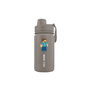 Garrafa Térmica Fresh Com Alça Personalizada 350ml 550ml 600ml Infantil com Seu Nome - Minecraft Steve em Oferta na Shopee