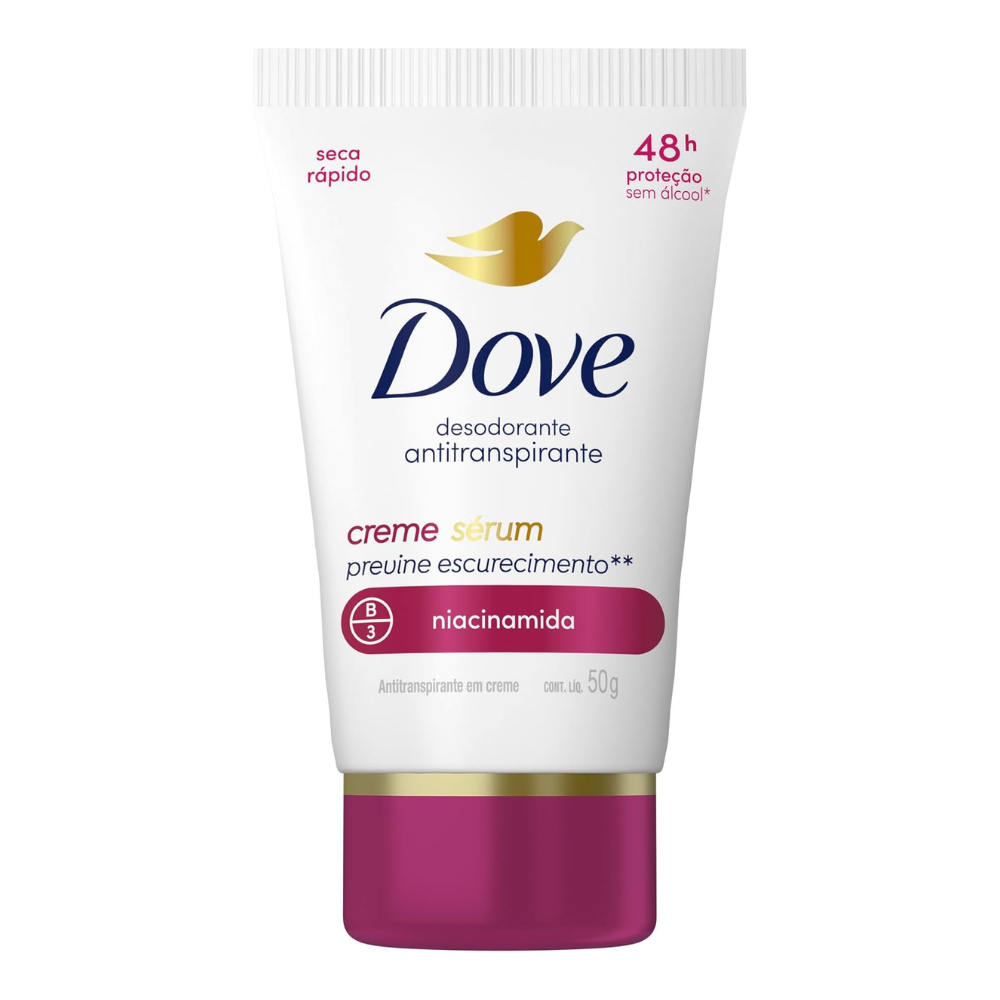 Desodorante Dove Creme Sérum 50g | Antitranspirante Feminino | Previne Escurecimento com Niacinamida