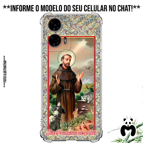 Capa Case Personalizada Celular Frade São Francisco de Assis Santos Religião Fé Animais e Natureza