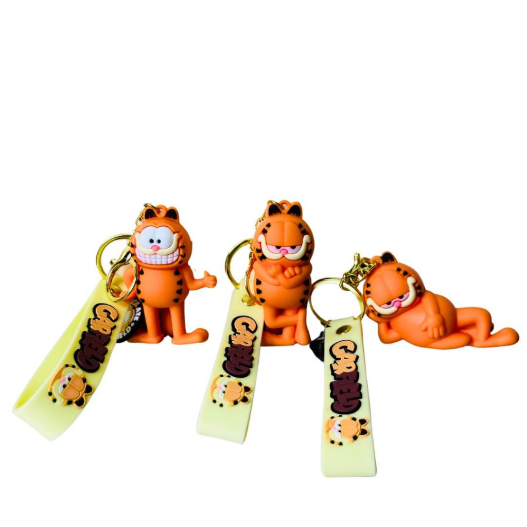Chaveiro Garfield 3D Premium Grande Emborrachado Colecionável Bolsas Mochila Chaveiro Fofo em Oferta na Shopee