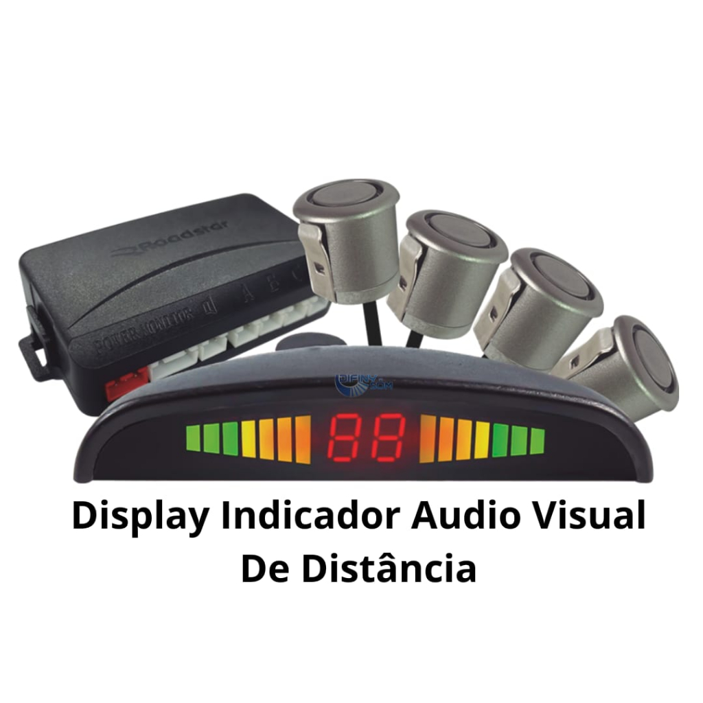 Sensor Estacionamento Roadstar Ré c/ display Preto 18mm Prova d agua + serra copo em Oferta na Shopee