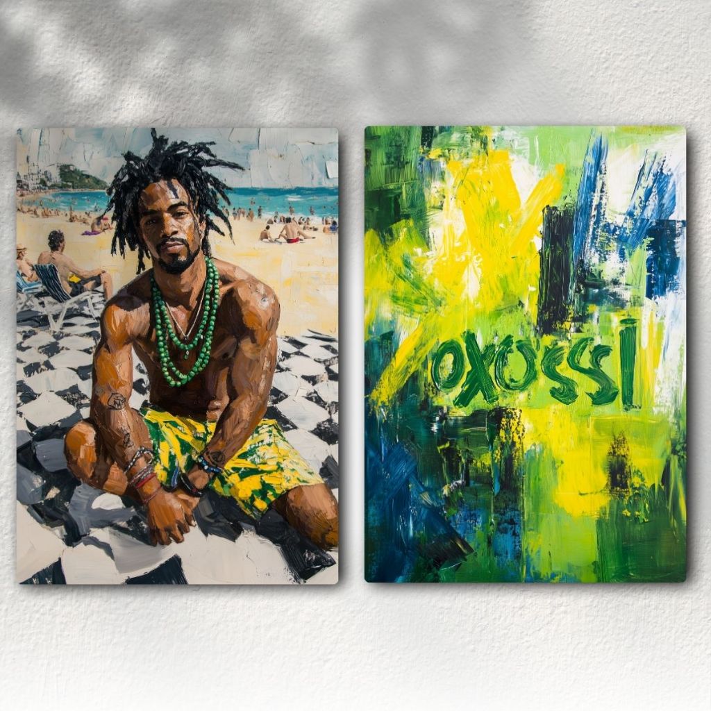 Kit 2 Quadros Oxóssi – Orixás na Arte Contemporânea do Rio de Janeiro - Decoração