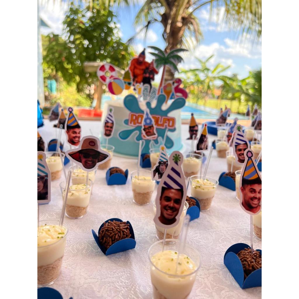 Kit Toppers Topinho Tags de Docinhos com Rostinho Rosto Chapeu Personalizado — imagem 2 de 2
