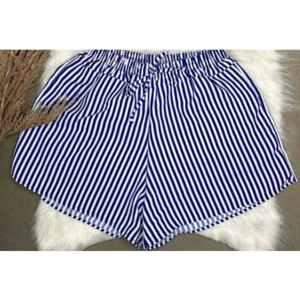 SHORTS DUNA LISTRADOS FEMENINO em Oferta na Shopee
