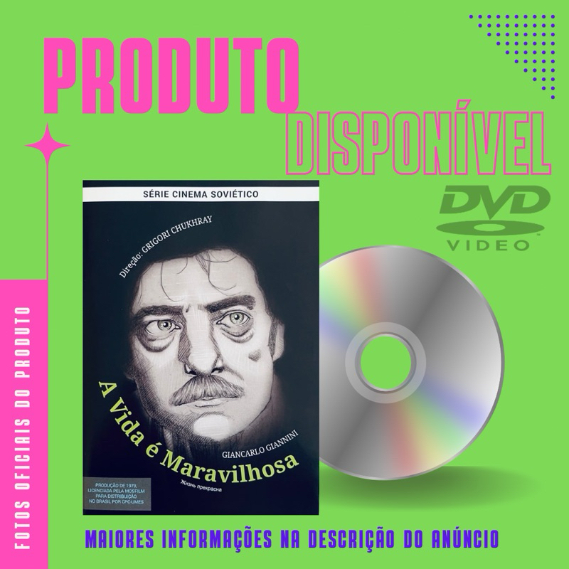 DVD FILME A VIDA É MARAVILHOSA - Com: Giancarlos Giannini, Otar Koberidze, Ornella Muti