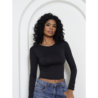 Blusa Feminina de Manga Longa - Meia Estação de Compressão Colada - Blusinha Manga Comprid...