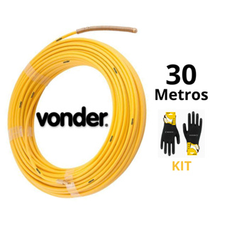 KIT Guia Passa fio sonda passador de fio cabo alma de aço vonder + Luvas tátil PU eletricista pedrei em Oferta na Shopee