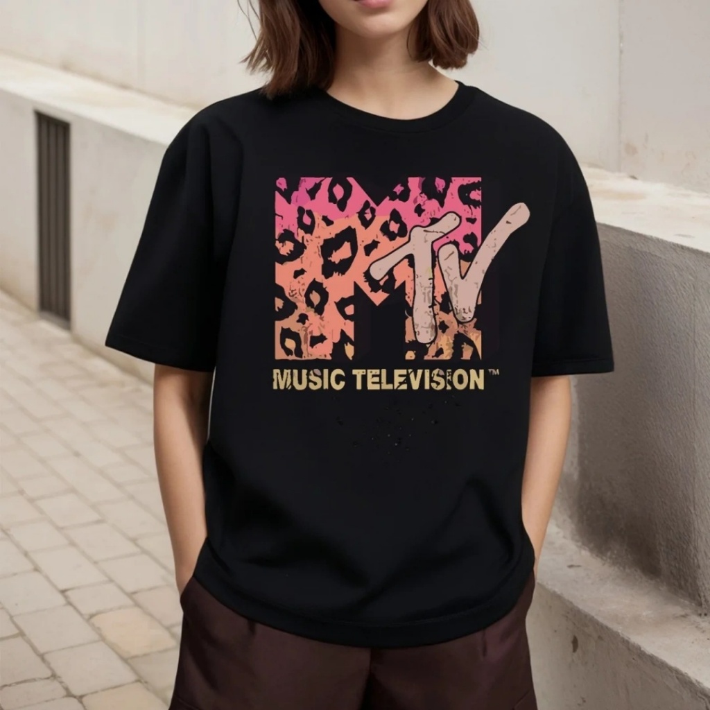 Camiseta 100% Algodão Camiseta Pluss Oversized Streetwear Algodao Mtv Tv Mod22 Oversized T-shirt