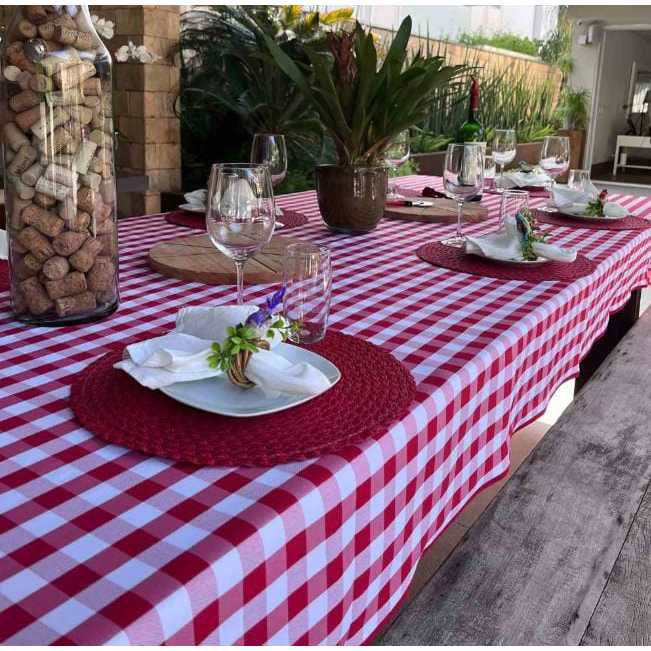 Toalha De Mesa Xadrez Liquidação 8 lugares