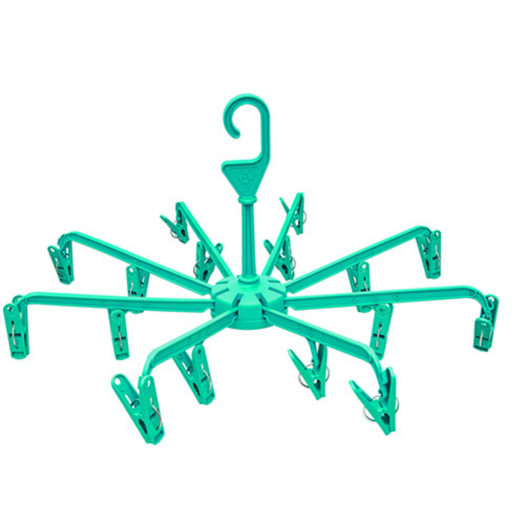 Varal Guarda-Chuva Dobrável AmpePlast com 16 Prendedores em Plástico Reforçado para Roupas Íntimas em Oferta na Shopee