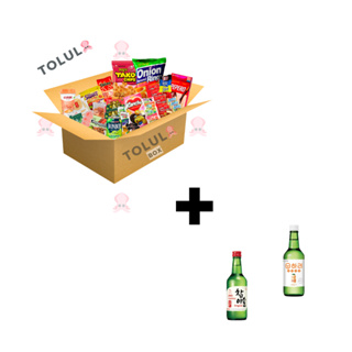 Box oriental Tolulabox Tam. G mais 2 un. de Soju Chum Churum Coreano em Oferta na Shopee