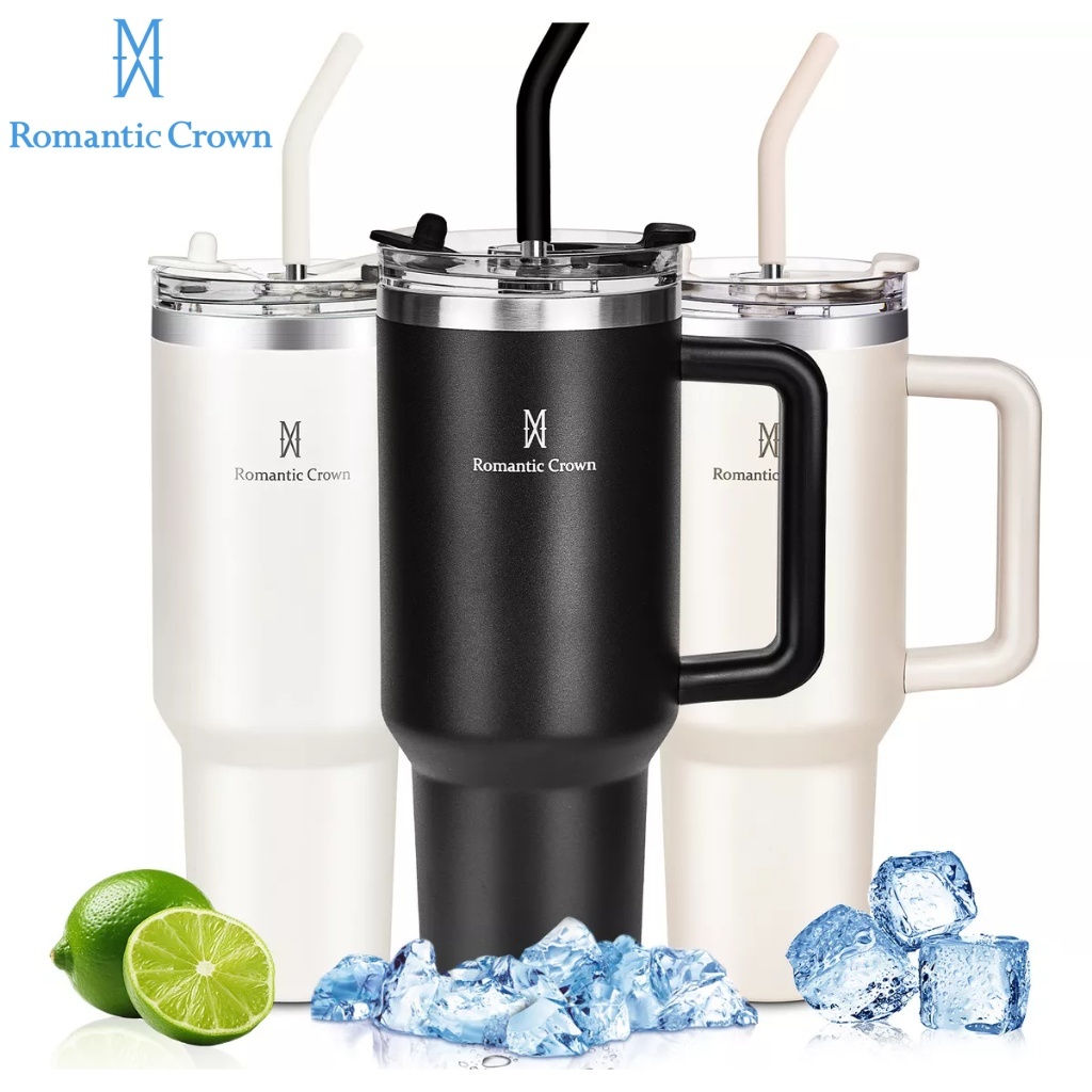 ROMANTIC CROWN Copo Térmico Inox Portátil 1200ml/1.2L Garrafa Térmica Inoxidável com Tampa...