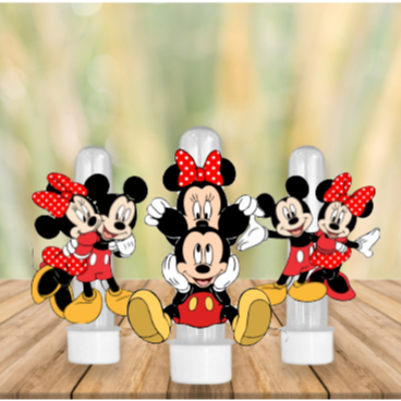 30 e 15 Apliques para Tubete Doces Bolo - Mickey e Minnie -  Lembrancinhas Divertidas para Sua Festas