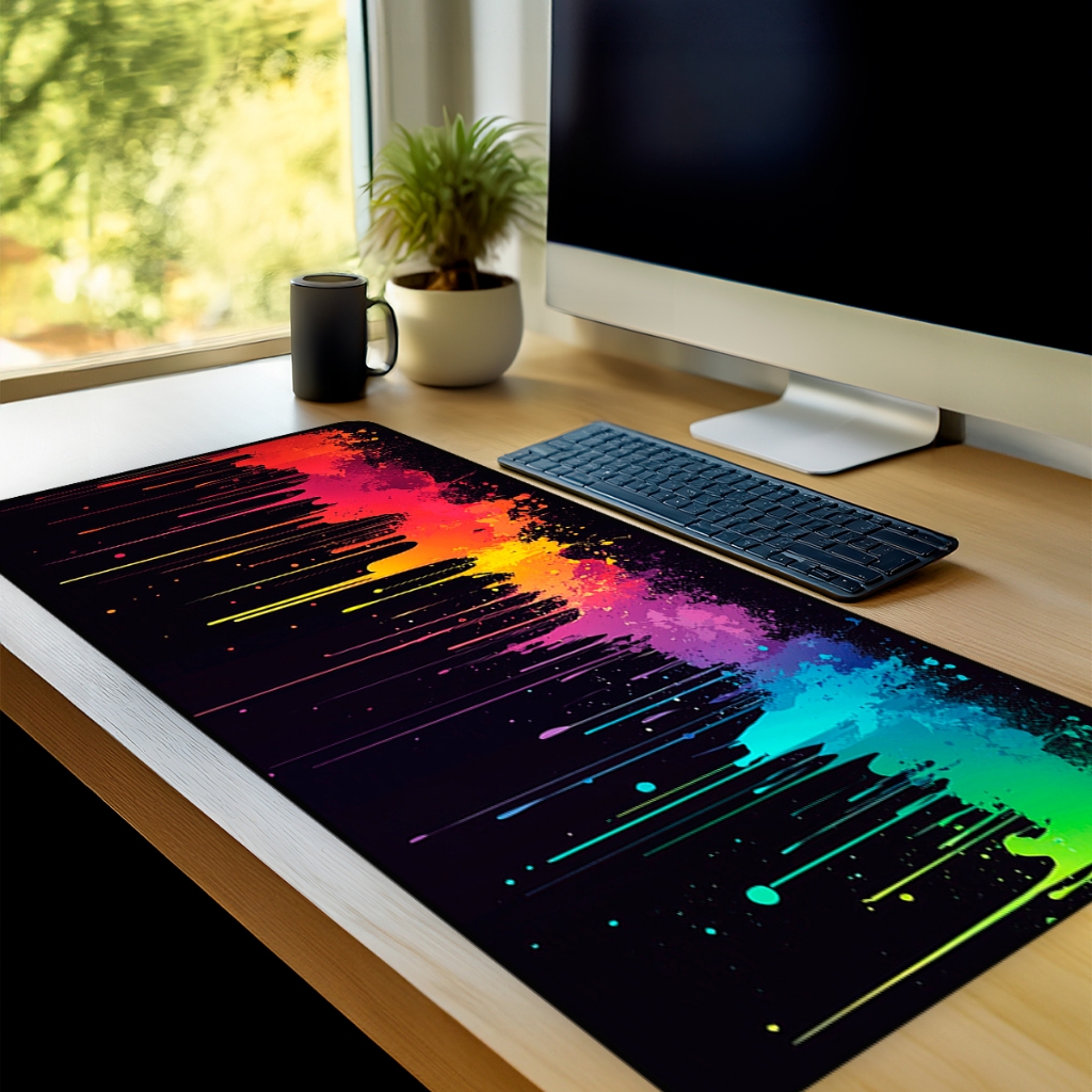 Mouse Pad Gamer  Colors Antiderrapante Grande 70x35 80x35 90x40 90x50 cm borda costurada em Oferta na Shopee