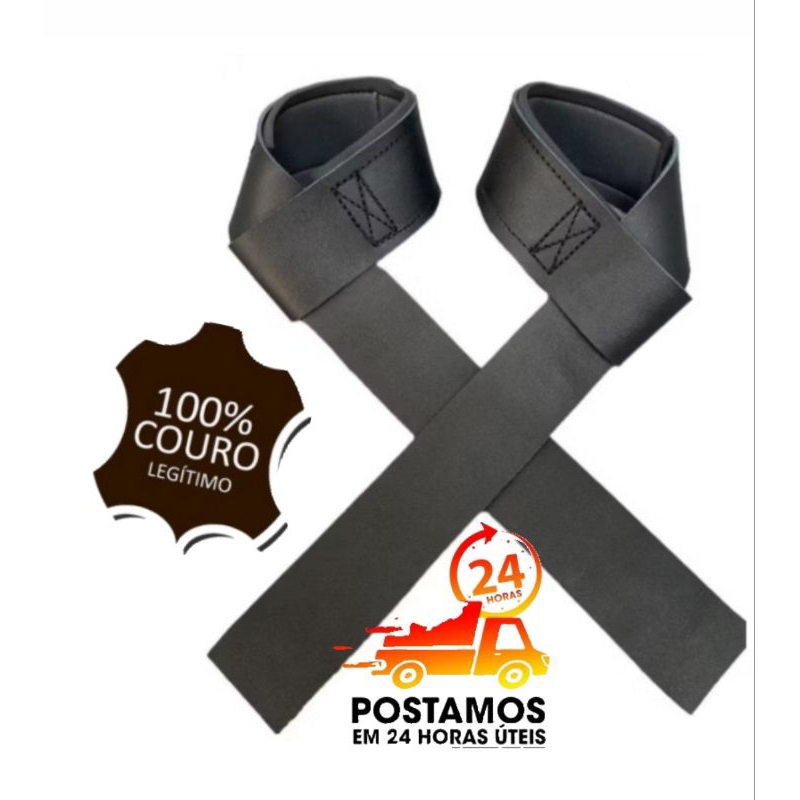 Strap Fita Couro 100% Legítimo Academia Musculação