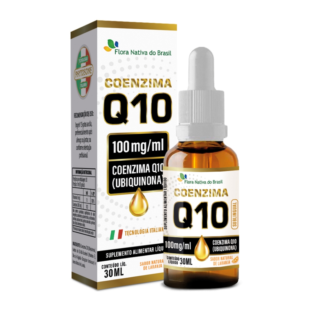 Suplemento Sublingual CoenzimaQ10 (Ubiquinona) sabor laranja (30ml) - Flora Nativa