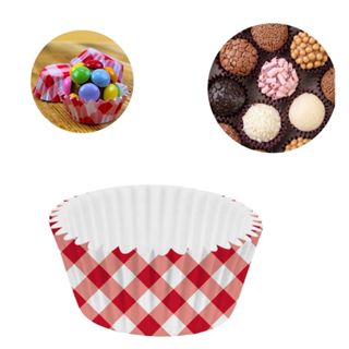 100 FORMINHAS FESTA JUNINA  ARRAIA N5 XADREZ VERMELHA REGINA em Oferta na Shopee