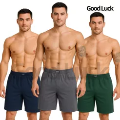 Kit 3 Pijamas Masculino Samba Canção 100% Algodão Tecido Macio Short para Dormir/descansar/Lazer