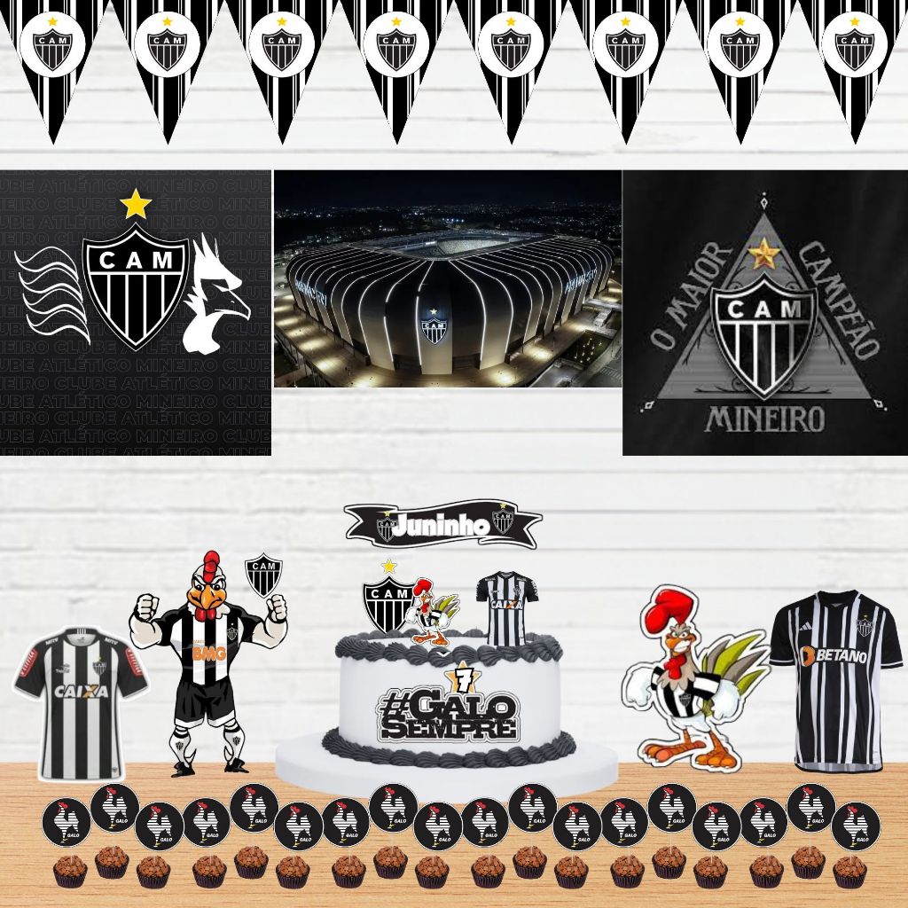 kit festa pronta Atletico Mineiro - Galo - Galo Doido em Oferta na Shopee