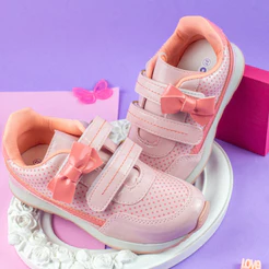 Tênis Infantil Menina Confortável Laço Casual Festa Estilo Camin